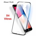Vitre de protection int�grale en verre tremp� pour iphone 7 plus - lot de 4