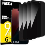 Vitre protection verre tremp anti - espion pour iphone 16 plus - noir lot de 4 - e. f. connection