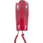 Wallfon cable : tlphone mural filaire vintage 70, compatible lignes fixes, box et routeurs, rouge