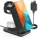 Wireless charging station for samsung, 3 in 1 wireless charger for samsung, fast docking station for ...