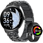 Women's smart watch with bluetooth calling, 1. 43 inches amoled diamond women's smartwatch with female ...
