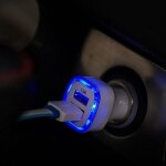 Xeme 2. 1a a men� le double chargeur de voiture de prise d'adaptateur d'usb de 2 ports pour samsung htc ...