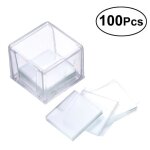 Xm 100 pcs blank clear square transparent optical microscope cover film de protection telephone - verre ...