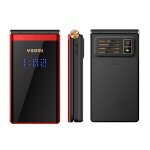 Yeemi m2 + 3g t�l�phone � clapet 2, 84 pouces 1800mah lampe de poche bluetooth fm double sim rouge