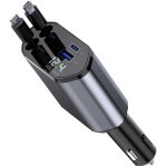 Yemaesre - 4 en 1 rtractable chargeur voiture, chargeur allume cigare usb c, 120w charge rapide 4 ports, ...
