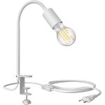 Yemaesre - lampe a pince lele avec col de cygne, blanc + ampoule led e27 1005lm, smart home, blanc chaud ...