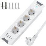 Ytfhg - 8 en 1 prise encastrable de table avec 2 usb - a et 2 type - c, multiprise intgre 4 prises ...