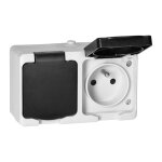 Ytfhg - miratic prise electrique murale simple ou double prise exterieure etanche avec / sans interrupteur ...