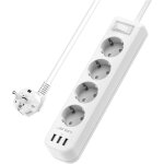 Ytfhg - multiprise 4 prises avec 3 port usb bloc multiprise electrique(3680w / 16a) avec interrupteur ...