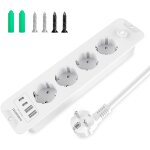 Ytfhg - multiprise escamotable avec 2 ports usb c, 4 prises, 4000 w 16 a, encastrable pour plan de travail, ...