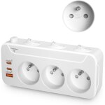 Ytfhg - multiprise avec interrupteur individuel, fiche multiprise parafoudre 3 prises franaise, bloc ...