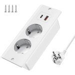 Ytfhg - pd20w prise encastrable de table avec 1 usb - a et 1 usb - c, multiprise intgre 2 prises avec ...