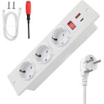 Ytfhg - prise encastrable de table avec ports usb - a et type - c multiprise intgre 3 prises avec cble ...