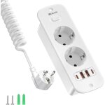 Ytfhg - prise escamotable, a 2 compartiments, avec 4 ports usb (2 ports usb - a + 2 ports usb - c), prise ...