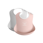 Bavoir, lot de 2 - gris / rose pastel
