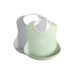 Bavoir, lot de 2 - gris / vert pastel