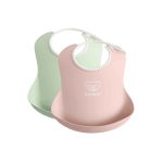 Bavoir, lot de 2 - vert pastel / rose pastel