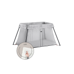 Lit parapluie light - argent / mesh avec drap - housse