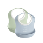 Mini bavoir, lot de 2 - vert pastel / bleu pastel