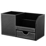 1 pi�ces en cuir pu multi - fonction bureau papeterie organisateur bo�te de rangement stylo / crayon, ...
