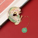 1 pice, signet de style chinois, pompon, pendentif, clip de livre rtro, marque de pagination en mtal, ...