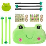 1 trousse a crayons, 6 stylos, 1 bloc - notes et 20 pinces en bois, jolie trousse a crayons, papeterie ...