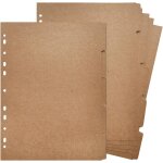 10 feuilles intercalaires a4 pour classeur 11 anneaux, s��parateurs en papier kraft, planificateur pour ...