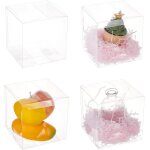 10 pcs clair botes de faveur de mariage 13x13x13cm carr pvc transparent coffrets cadeaux pour bonbons ...