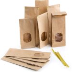 10 petit sacs en papier avec fentre et clip 7 x 4 x 20, 5 cm 7 x 4 x 20, 5 cm marrone kraft couch papier ...
