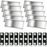 10 pi�ces nominatifs en aluminium, 7, 2 x 3, 2cm aimants doubles porte - noms magn�tiques, badge en aluminium ...