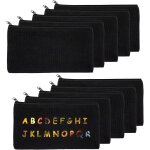 10 pices pochette tissu zippe, trousse personnalisable prenom eclair pour le dessin, diy pochette tissu ...