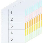 10 sets intercalaires classeur a4 5 positions carton, feuillets intercalaire numriques perforation 11 ...
