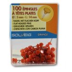 100 epingles ? t�te plate solveig orange