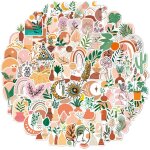 100 pices impermable autocollants boho, art de ligne abstrait minimaliste vinyle dcalcomanies esthtiques ...