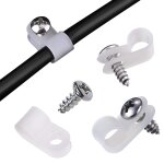 100 pices r - clips en nylon blanc, 6, 35 mm de retenue pour la gestion des fils avec 100 vis