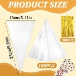 100 pices sachet plastique transparent , 13 x 25 cm sac transparent opp pochette emballage bonbon avec ...