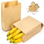 100 sacs en papier kraft 18 x 31 x 10 cm, pochettes cadeau marron, petits sacs en papier, pochettes en ...