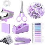 1008pcs purple office supplies set accessoires de bureau, y compris agrafeuse, distributeur de ruban ...