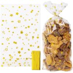 100pcs sac a cadeau nol sachet plastique etoiles transparents pour bonbons biscuits fournitures de fte ...