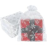 100pcs sachet organza pour nol, 7x9cm pochette bijoux, sachet lavande vide, tulle drages, sachet dragees, ...