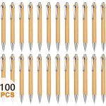 100pcs stylo bois, stylo personnalis, stylos a bille rtractable, diy stylos grav, styloes a bille ...