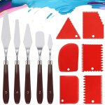 11 pices ensemble de couteaux a peinture, 5 couteaux a palette acier inoxydable, 6 plastique couteaux ...