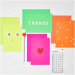 12 cartes et enveloppes n�on b6