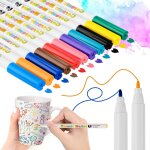 12 couleurs feutres en porcelaine, marqueur acrylique impermable, ensemble de peinture acrylique, pointe ...