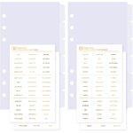 12 feuilles intercalaires transparents a6 en plastique, pour classeur 6 anneaux, sparateurs planificateur, ...