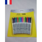 12 feutres ind�l�biles marqueur permanent pointe fine 12 couleurs cd verre etc