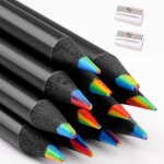 12 pièces crayons de couleur arc - en - ciel pour enfants, 2 taille - crayon a trou unique, 7 en 1 en ... 12 pièces crayons de couleur arc - en - ciel pour enfants, 2 taille - crayon a trou unique, 7 en 1 en ...