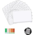 12 pices pochette plastique a6, 6 trous 18 x 10. 4 cm sacs zipps a feuilles mobiles avec 1 etiquette ...