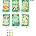 12 pices sac cadeau animal , sac cadeau de fte , sacs en papier kraft , 6 modles , avec 18 autocollants ...