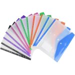 12 pochettes plastique a4 transparentes classeur rsistant, 6 couleurs extension 2 cm, 11 trous pour ...